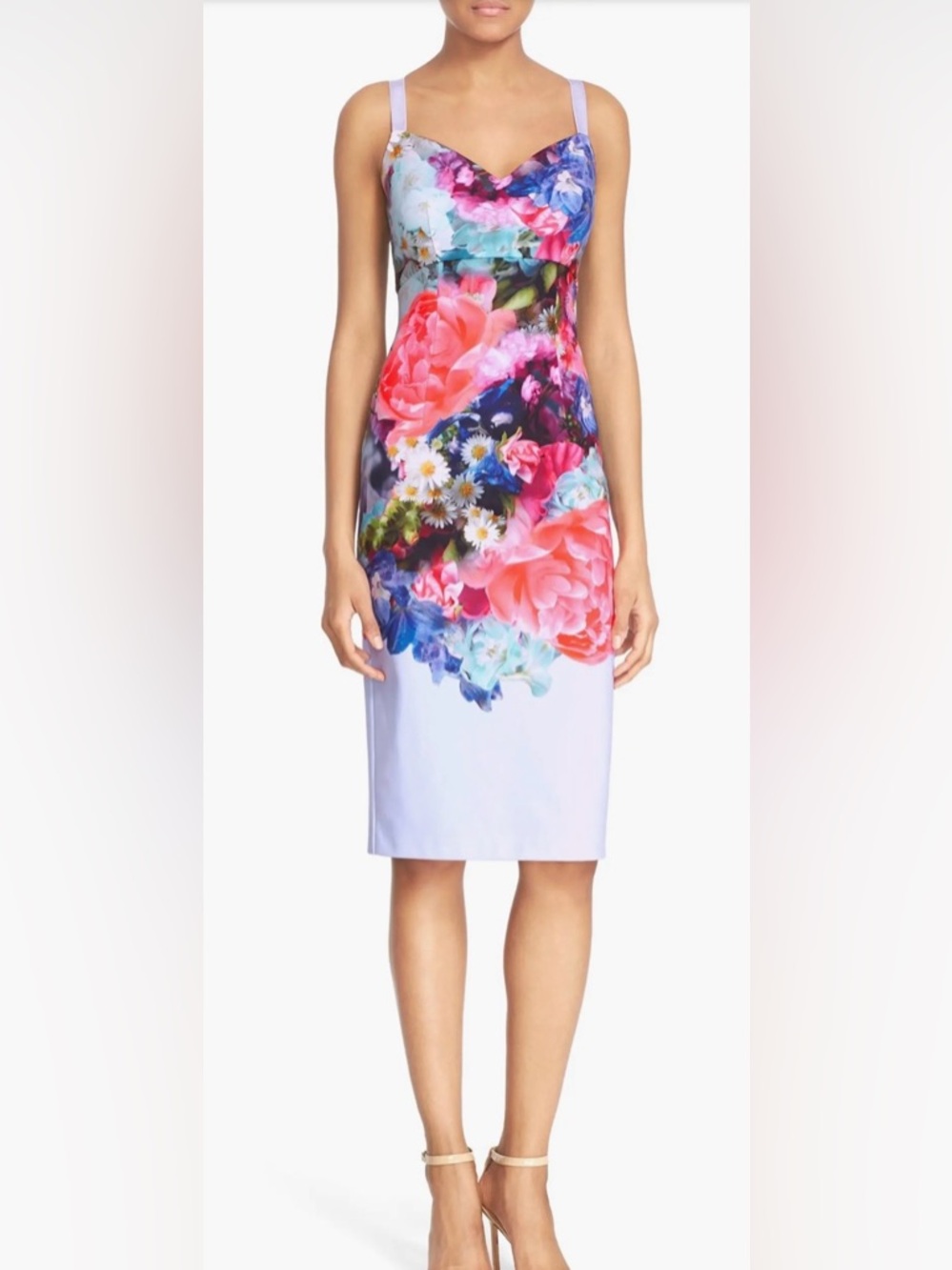 Ted Baker London Blue Emore Focus Chic Strappy Bodycon Sheath Dress Size 2